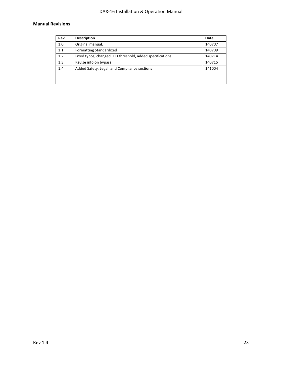 USL DAX-16 User Manual | Page 23 / 24