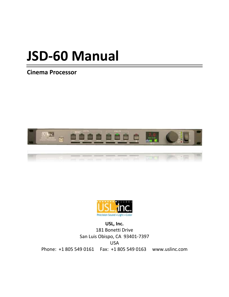 USL JSD-60 Manual User Manual | 66 pages