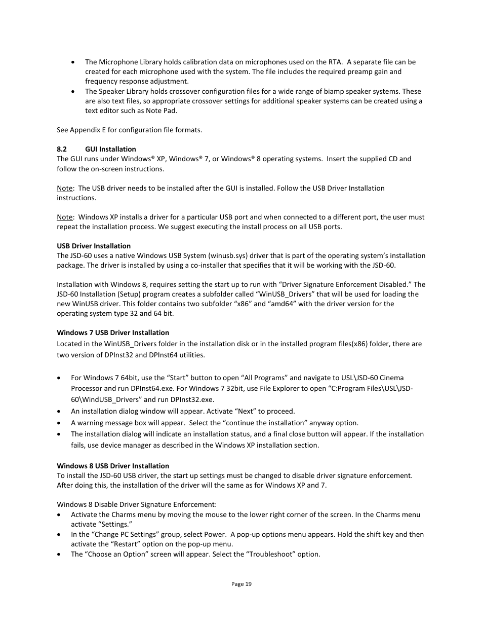 Gui installation 19 | USL JSD-60 Manual User Manual | Page 19 / 66