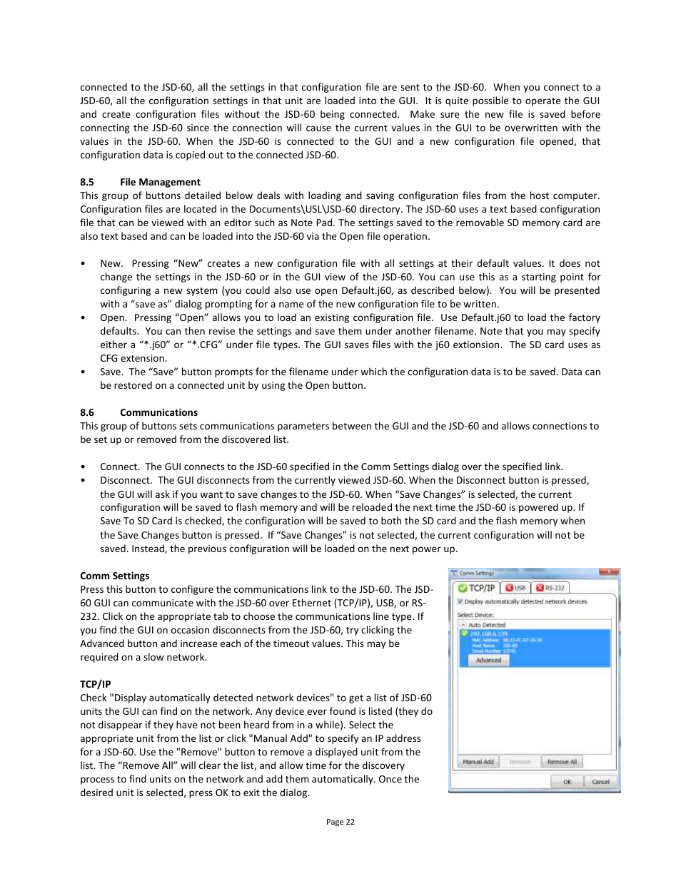 File management, Unit settings | USL JSD-60 Manual User Manual | Page 22 / 66