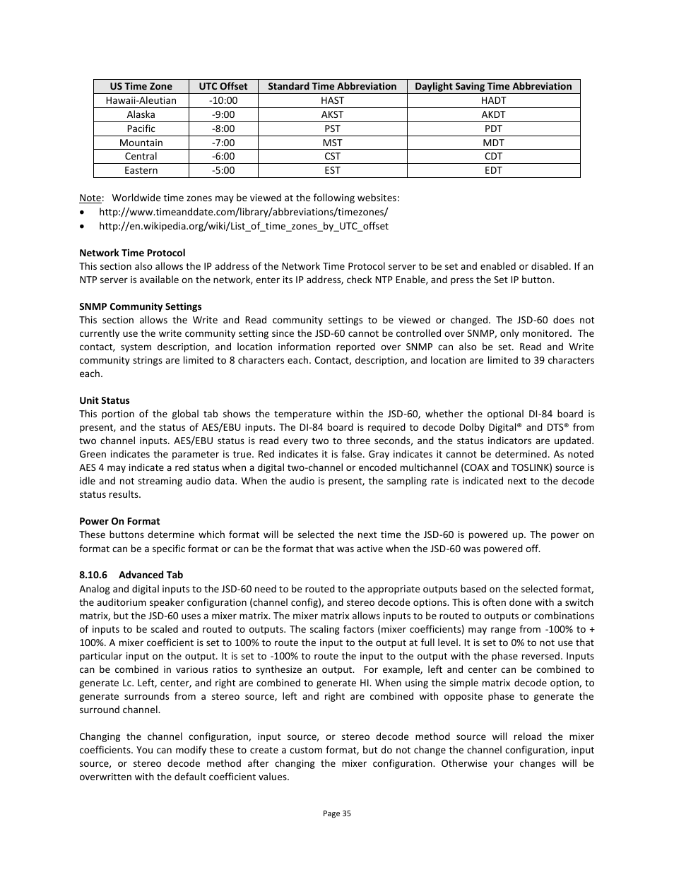6 advanced tab | USL JSD-60 Manual User Manual | Page 35 / 66