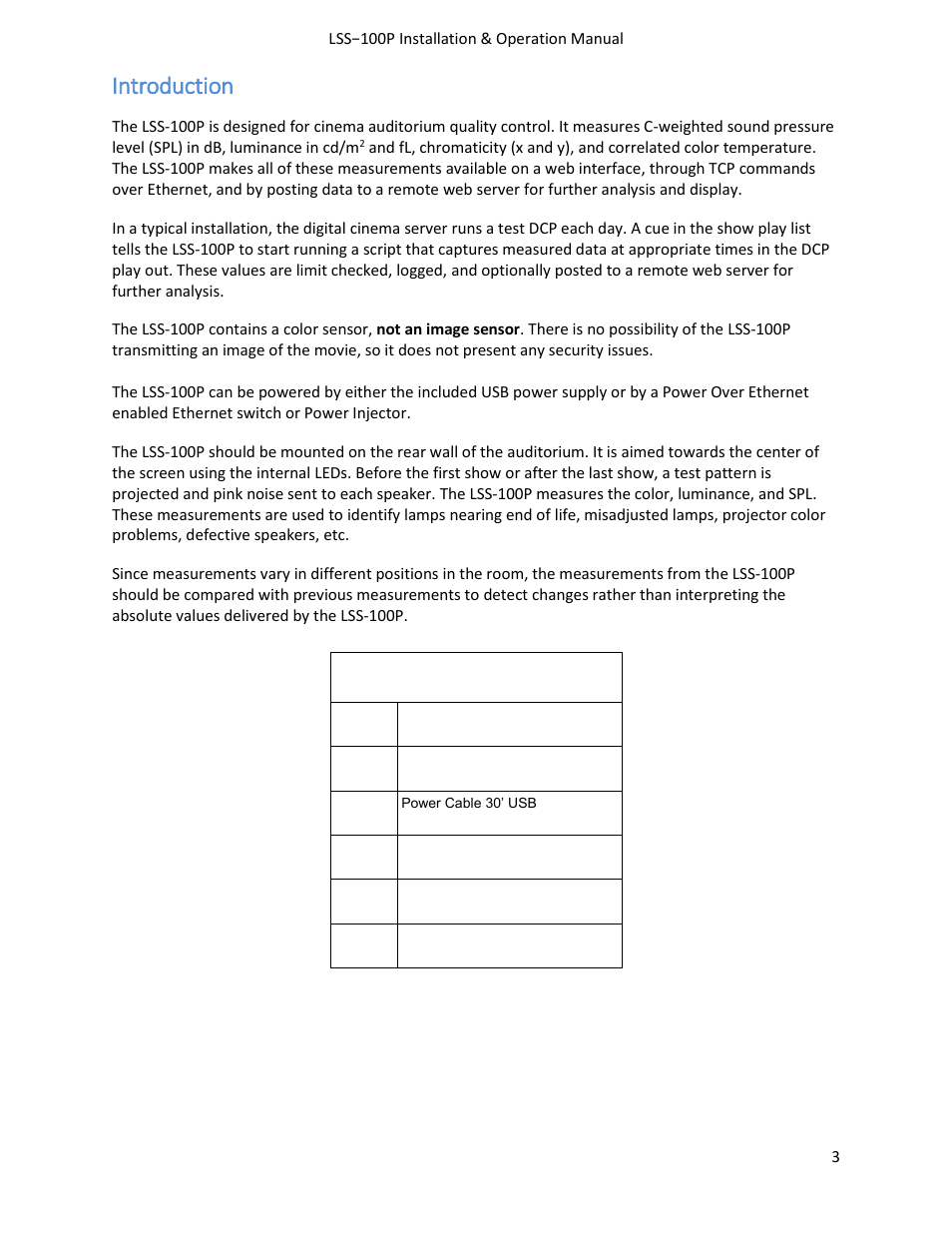 Introduction | USL LSS-100 User Manual | Page 3 / 30