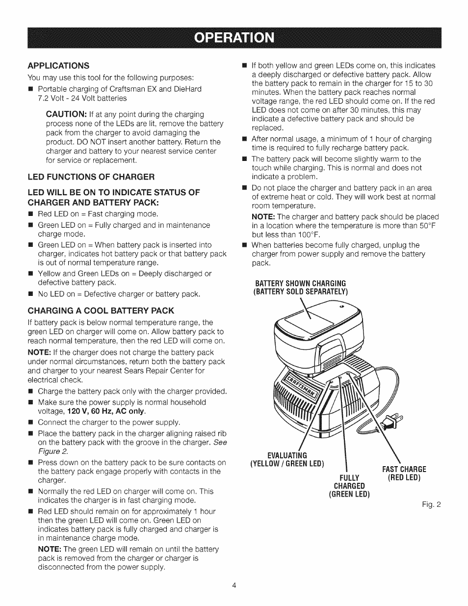 Operation | Craftsman 911041 User Manual | Page 4 / 6