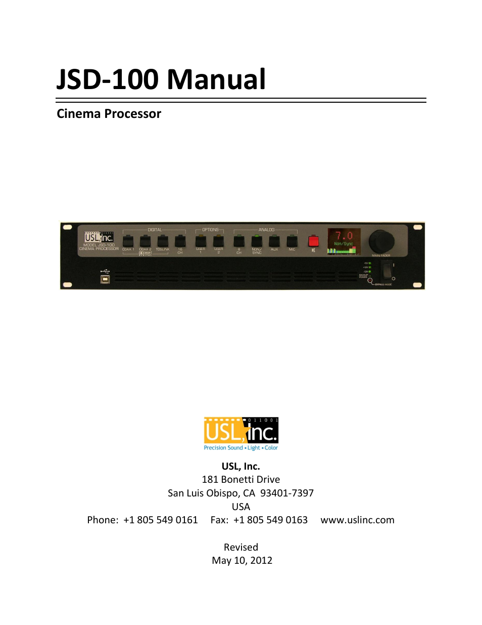 USL JSD-100 Manual User Manual | 68 pages