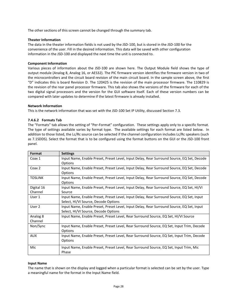 2 formats tab | USL JSD-100 Manual User Manual | Page 28 / 68