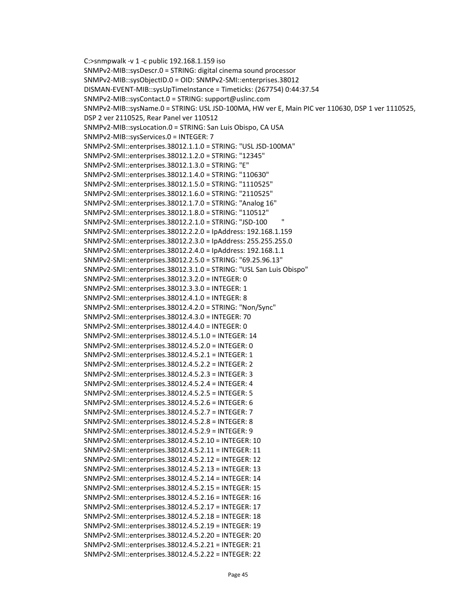 USL JSD-100 Manual User Manual | Page 45 / 68