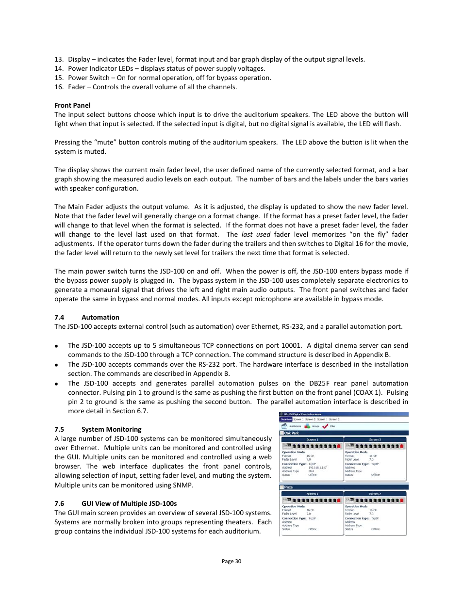 Automation, System monitoring, Gui view of multiple jsd-100s | USL JSD-100 Manual User Manual | Page 31 / 46