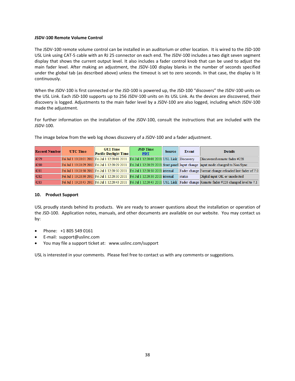 USL JSD-100 Manual User Manual | Page 38 / 50