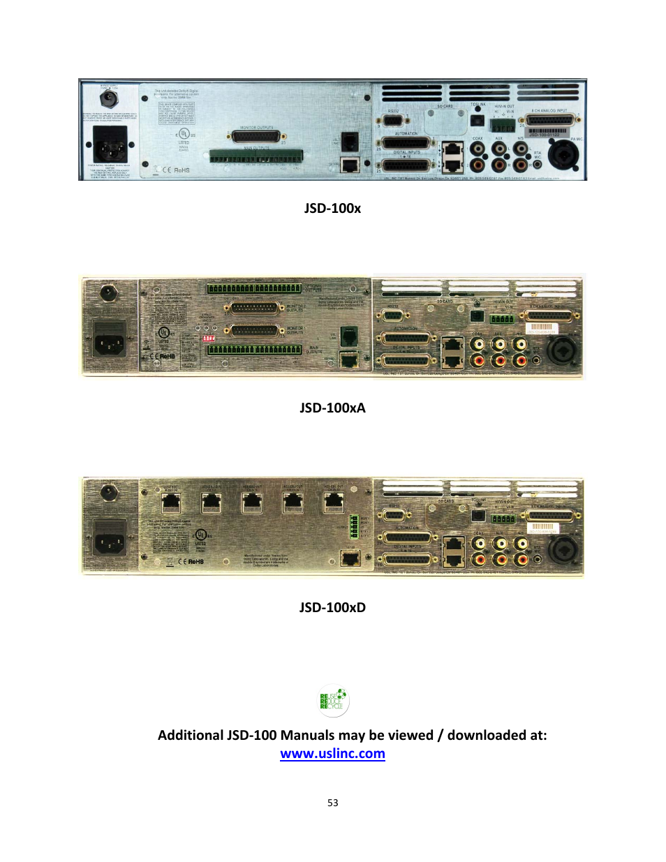 USL JSD-100 Manual User Manual | Page 50 / 50