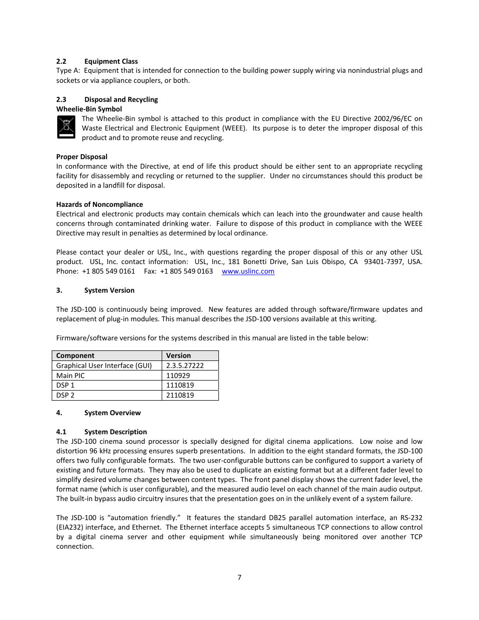 USL JSD-100 Manual User Manual | Page 7 / 50