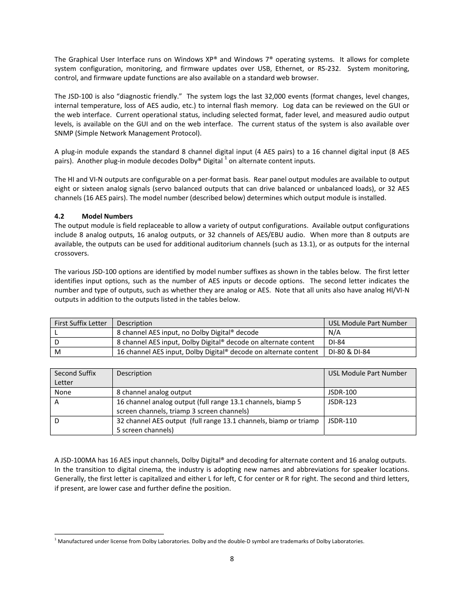 USL JSD-100 Manual User Manual | Page 8 / 50