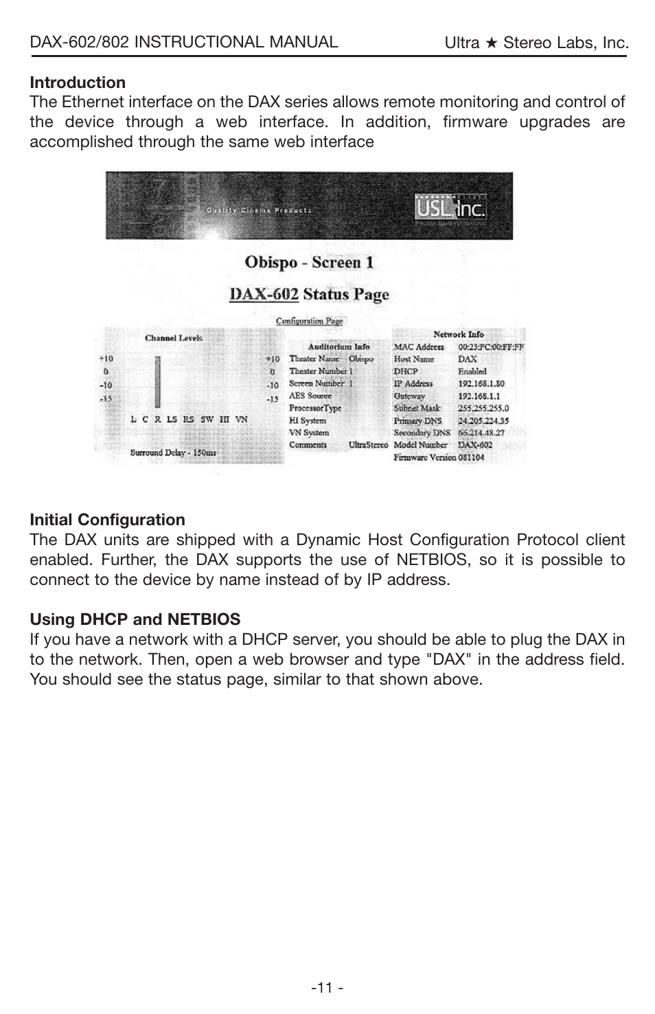 USL DAX-602 User Manual | Page 11 / 14