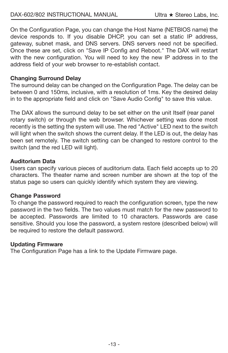 USL DAX-602 User Manual | Page 13 / 14