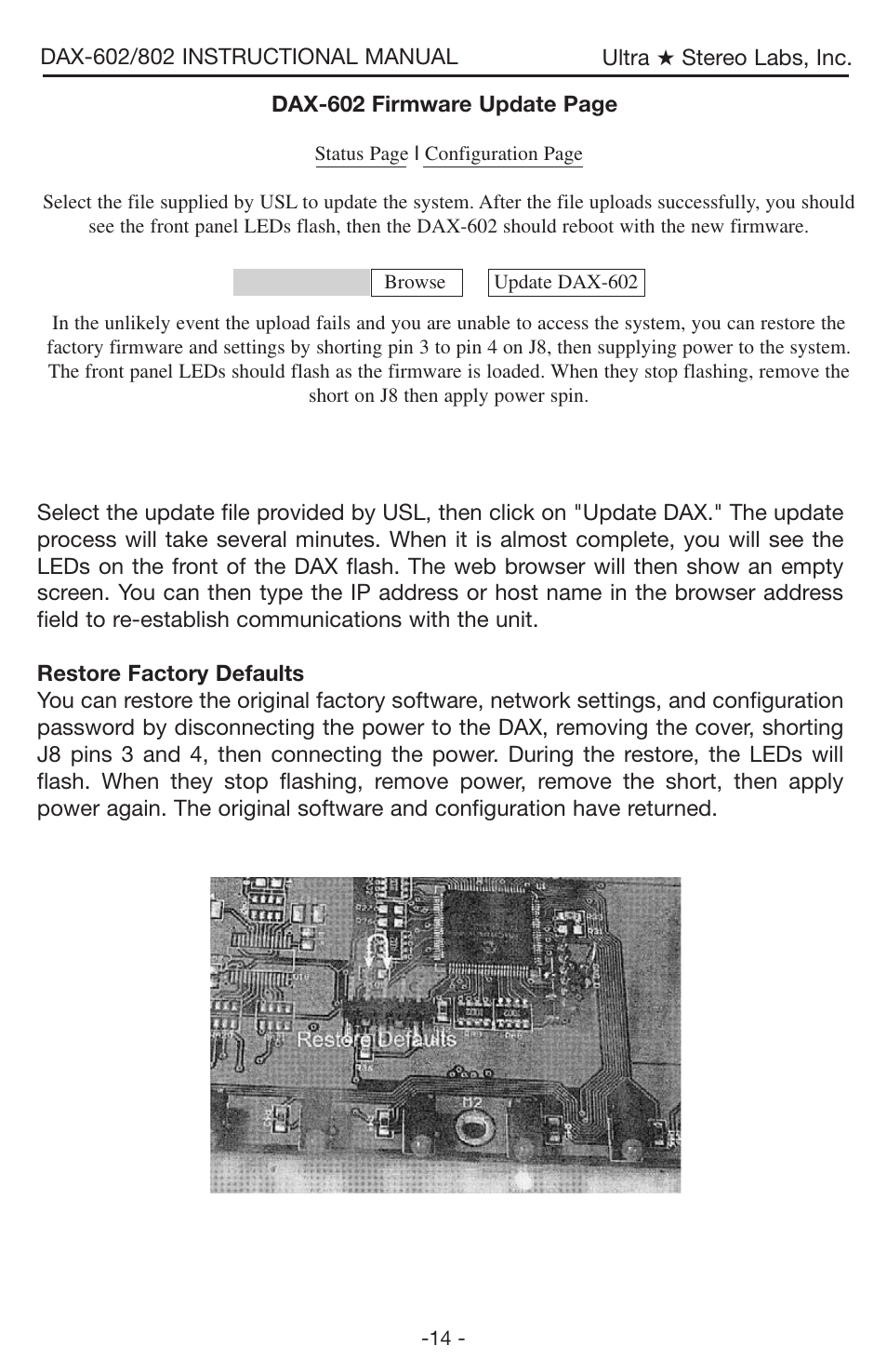 USL DAX-602 User Manual | Page 14 / 14