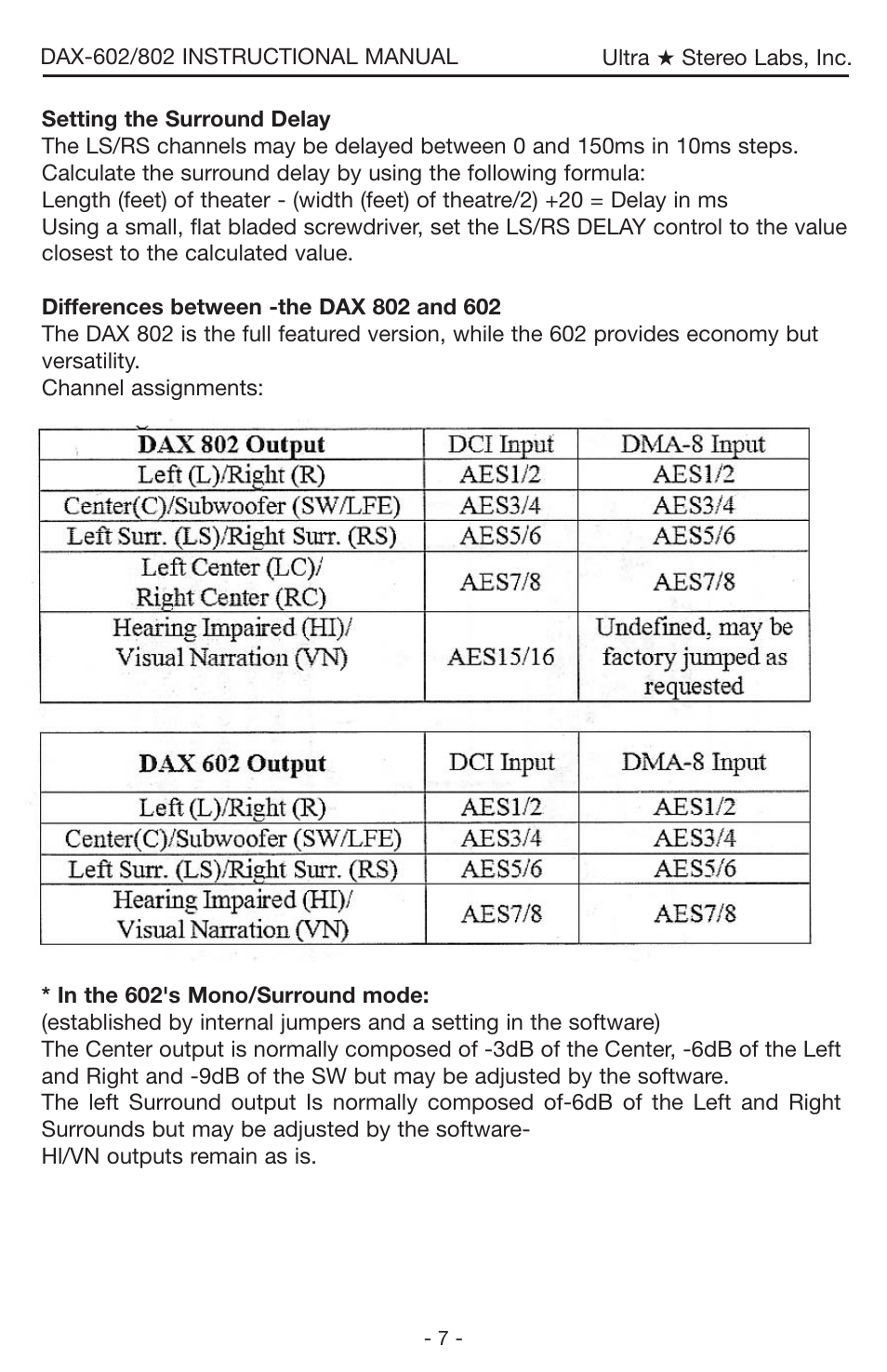 USL DAX-602 User Manual | Page 7 / 14
