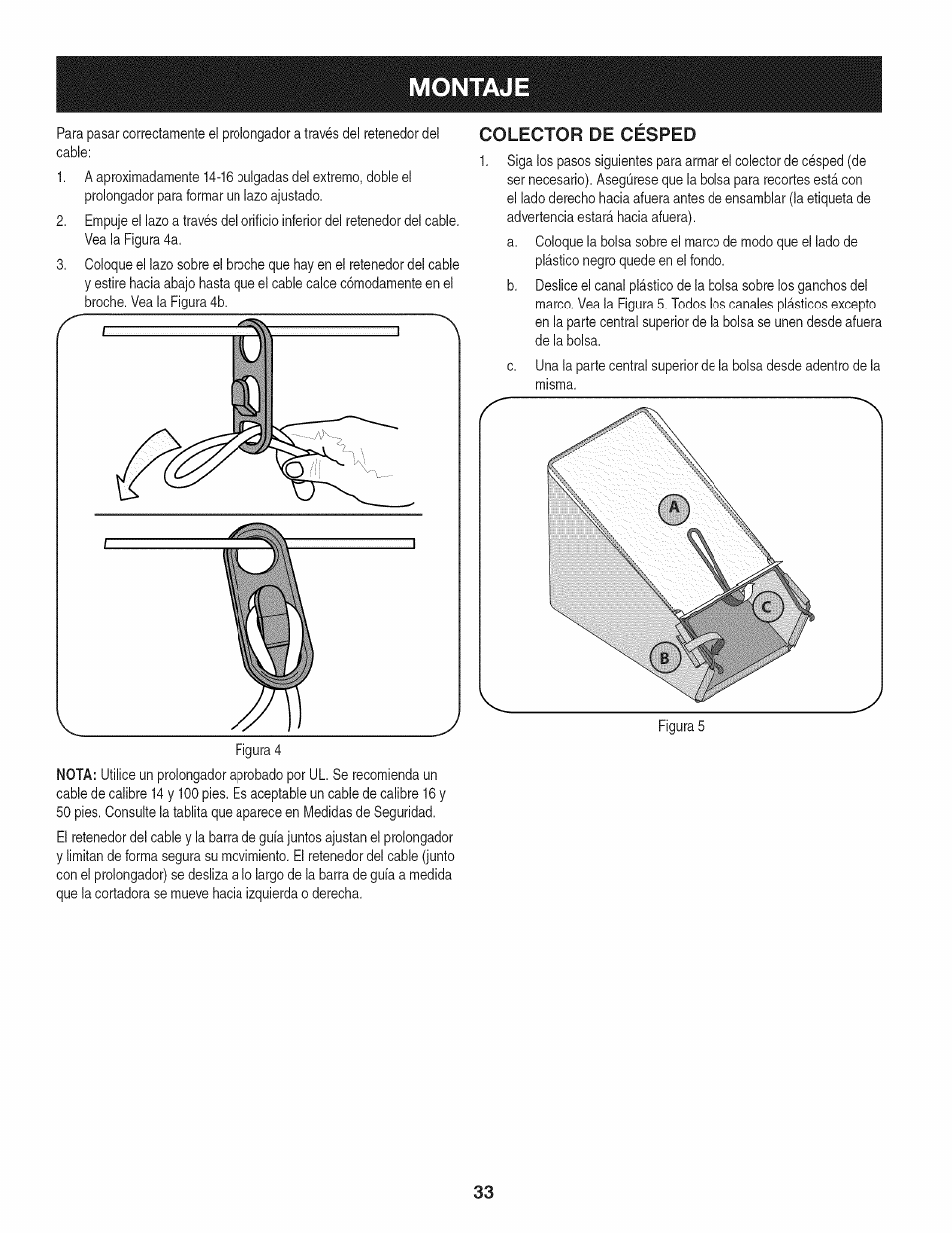 Colector de cesped, Montaje | Craftsman 247.370160 User Manual | Page 33 / 44