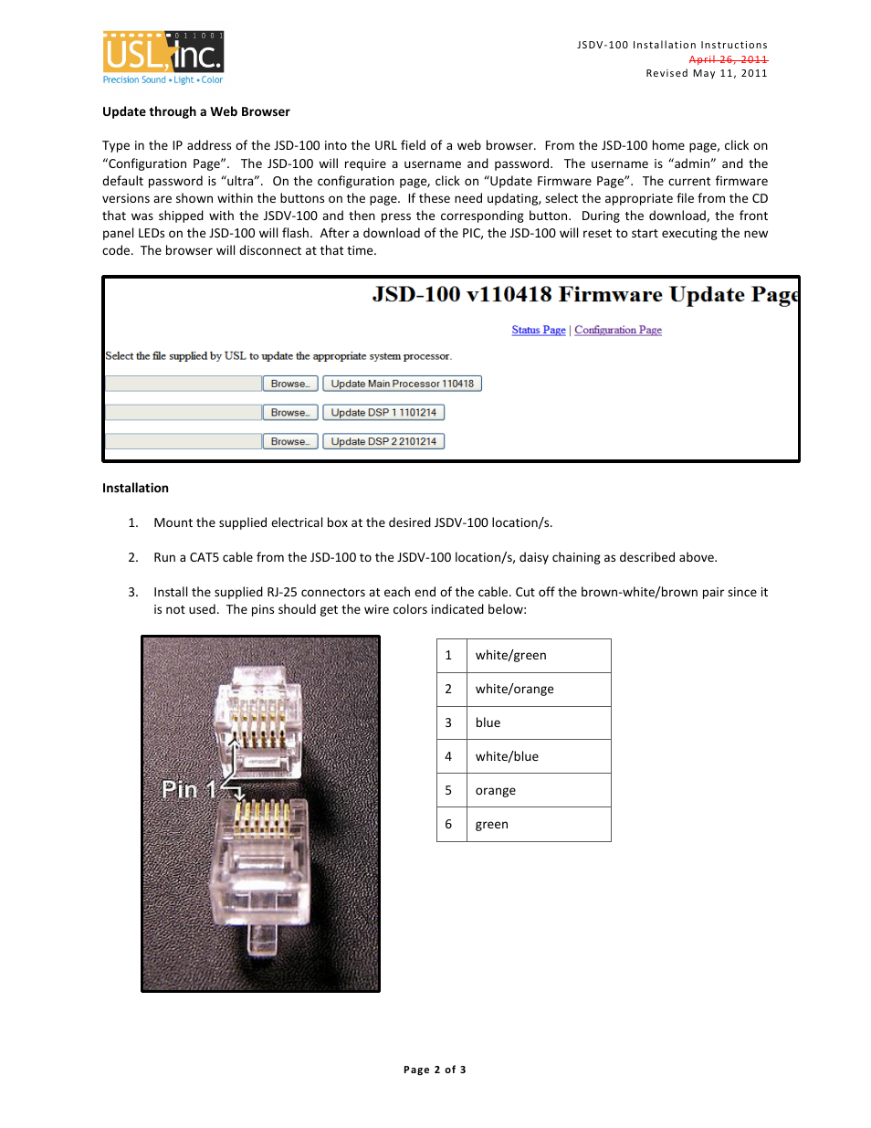 USL JSDV-100 User Manual | Page 2 / 3