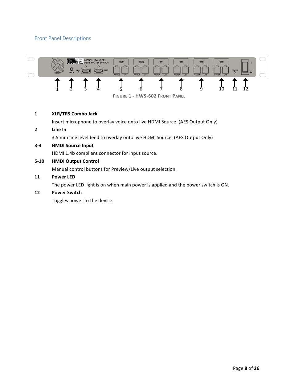 USL HSW-602 User Manual | Page 8 / 26