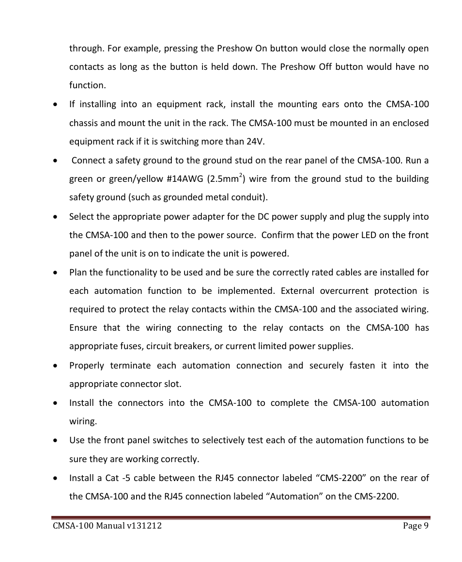 USL CMSA-100 User Manual | Page 9 / 12