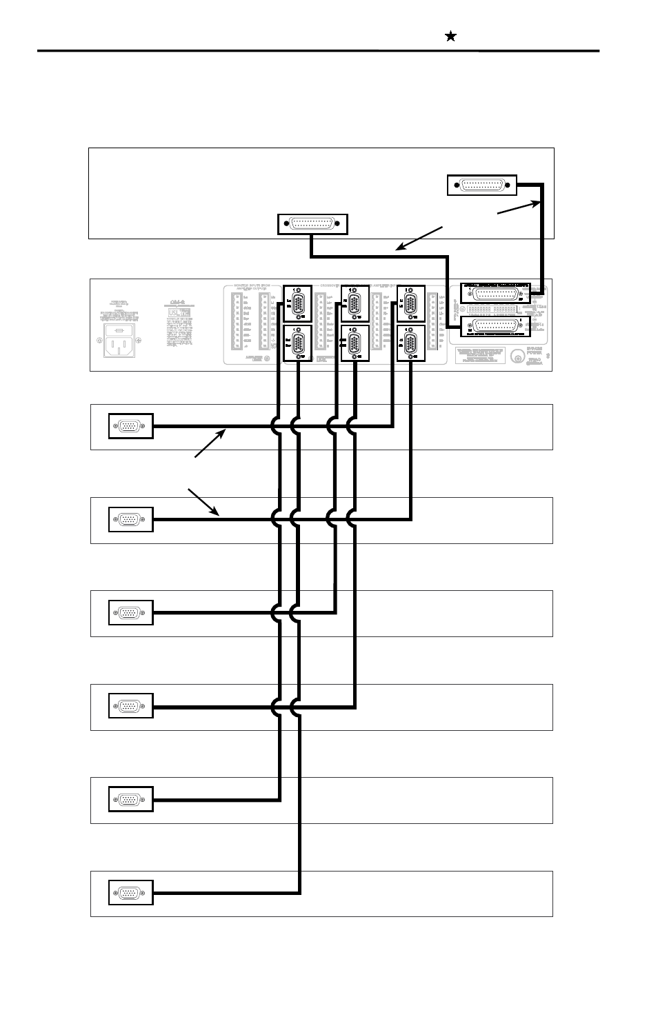 Simple wiring diagram with hd-15 connectors, Vga cables db-25 cables cinema processor, Cm series | Ultra stereo labs, inc | USL CM-Series (8 Channel) User Manual | Page 9 / 14