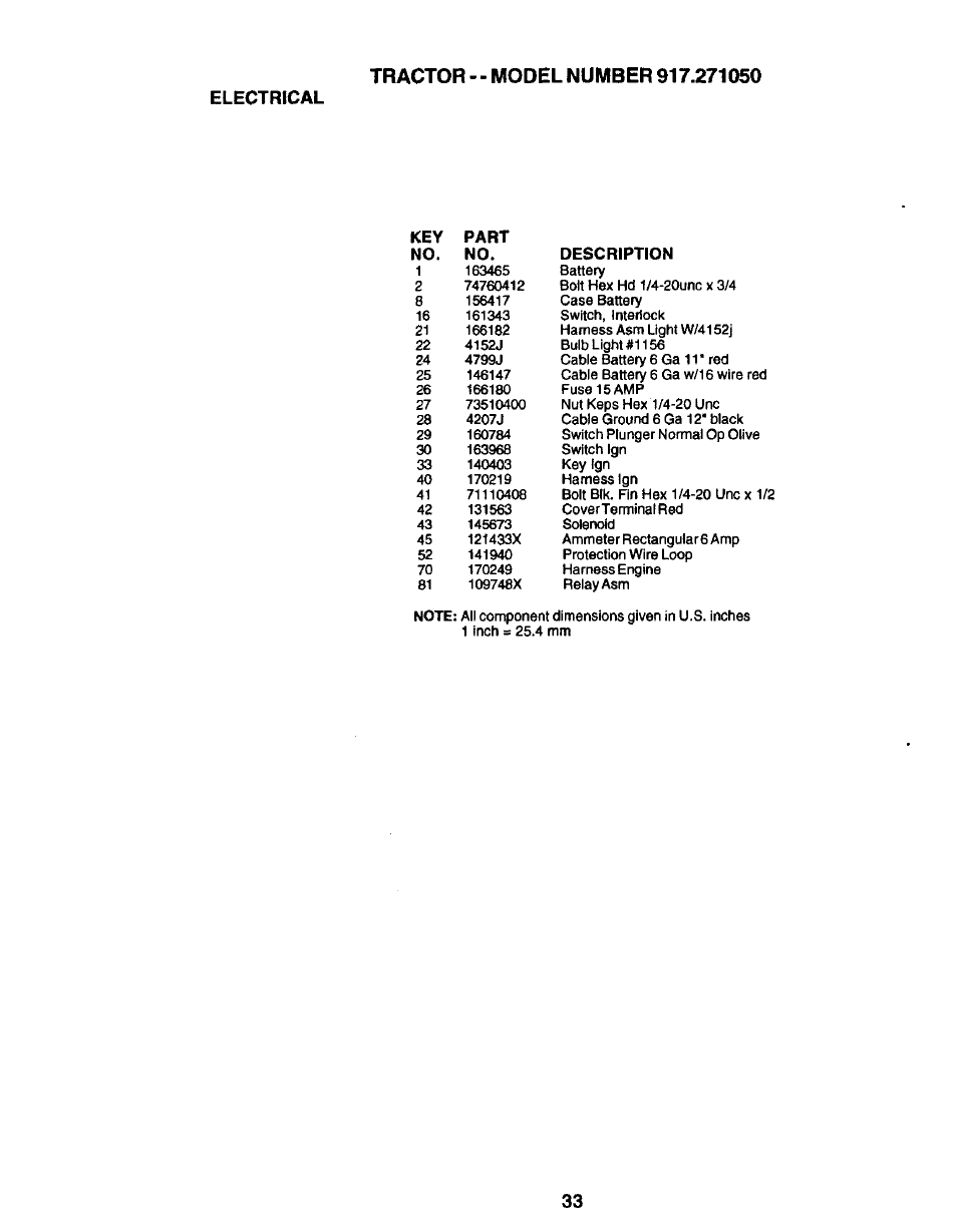 Electrical | Craftsman 917.271050 User Manual | Page 33 / 60
