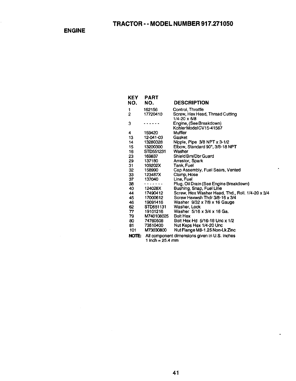 Engine | Craftsman 917.271050 User Manual | Page 41 / 60