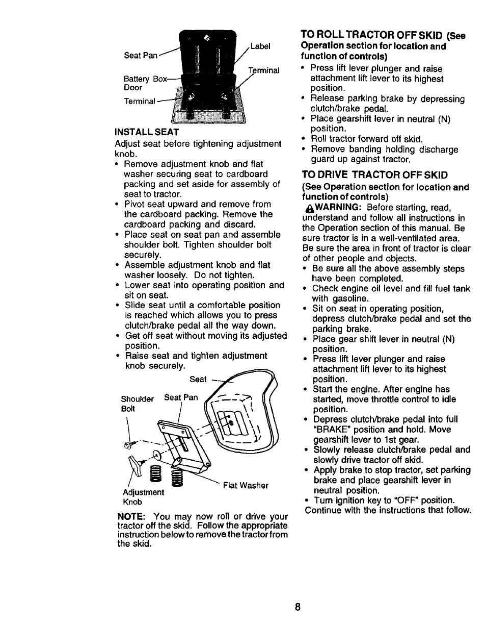 Installseat | Craftsman 917.271050 User Manual | Page 8 / 60