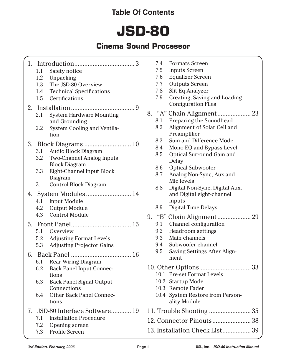 USL JSD-80 Manual User Manual | 39 pages