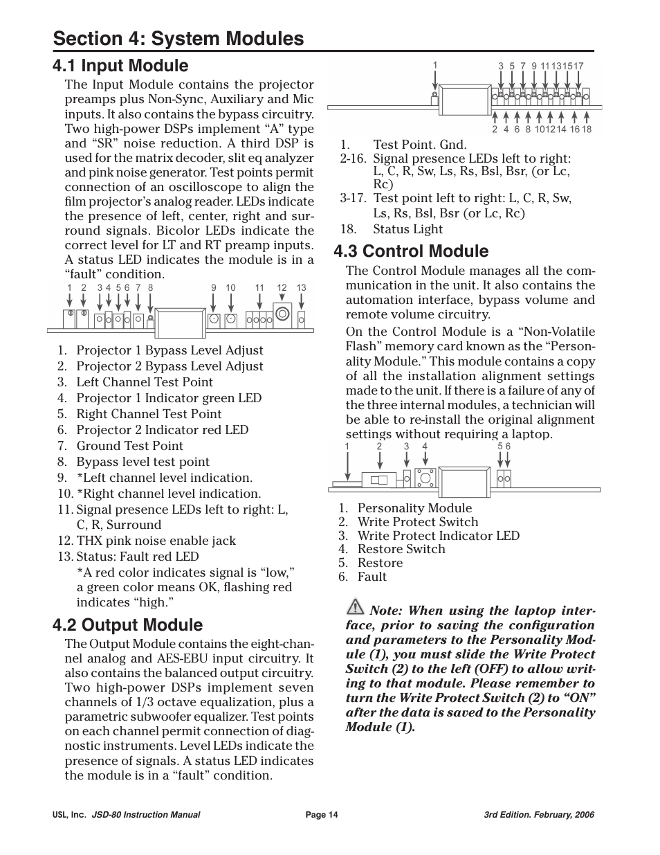 1 input module, 2 output module, 3 control module | USL JSD-80 Manual User Manual | Page 14 / 39