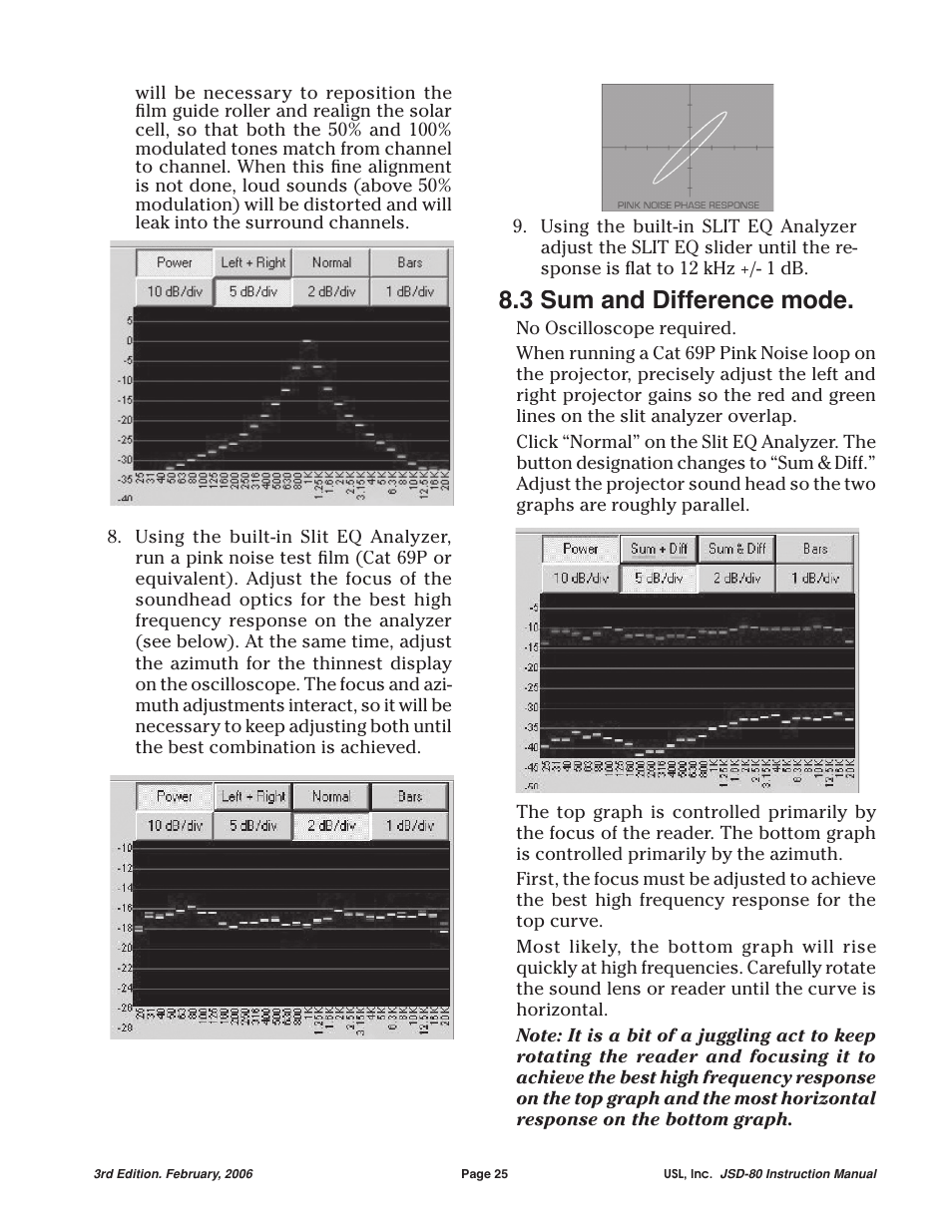 3 sum and difference mode | USL JSD-80 Manual User Manual | Page 25 / 39