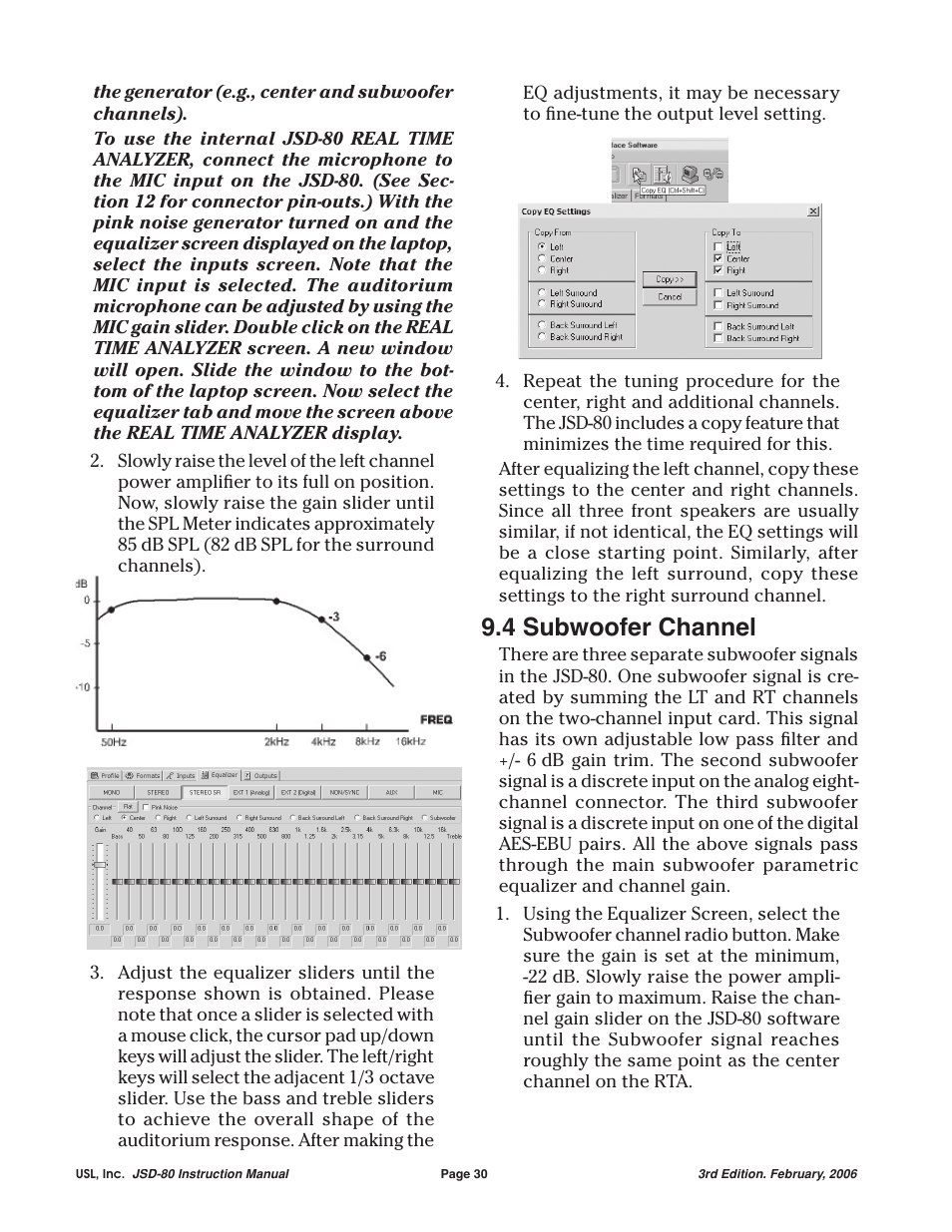 4 subwoofer channel | USL JSD-80 Manual User Manual | Page 30 / 39