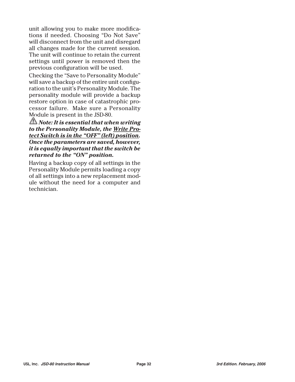 USL JSD-80 Manual User Manual | Page 32 / 39
