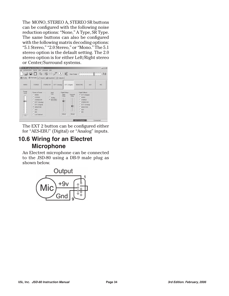 6 wiring for an electret microphone | USL JSD-80 Manual User Manual | Page 34 / 39