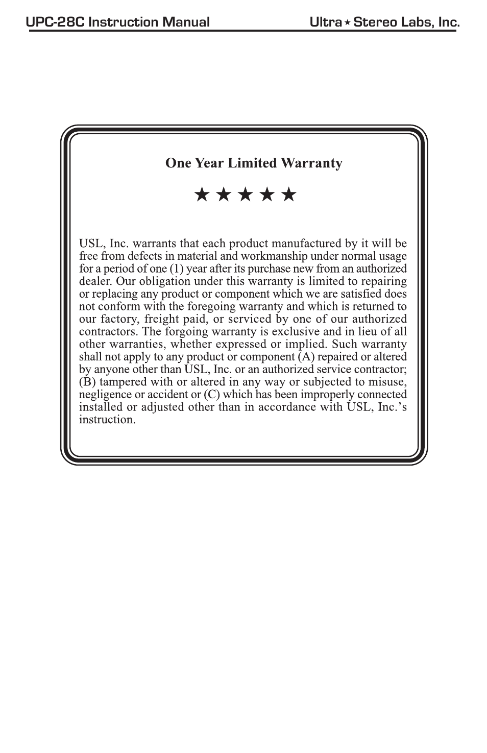 USL UPC-28C User Manual | Page 2 / 20