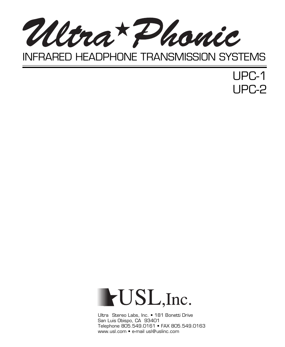 USL UPC-2 User Manual | 12 pages