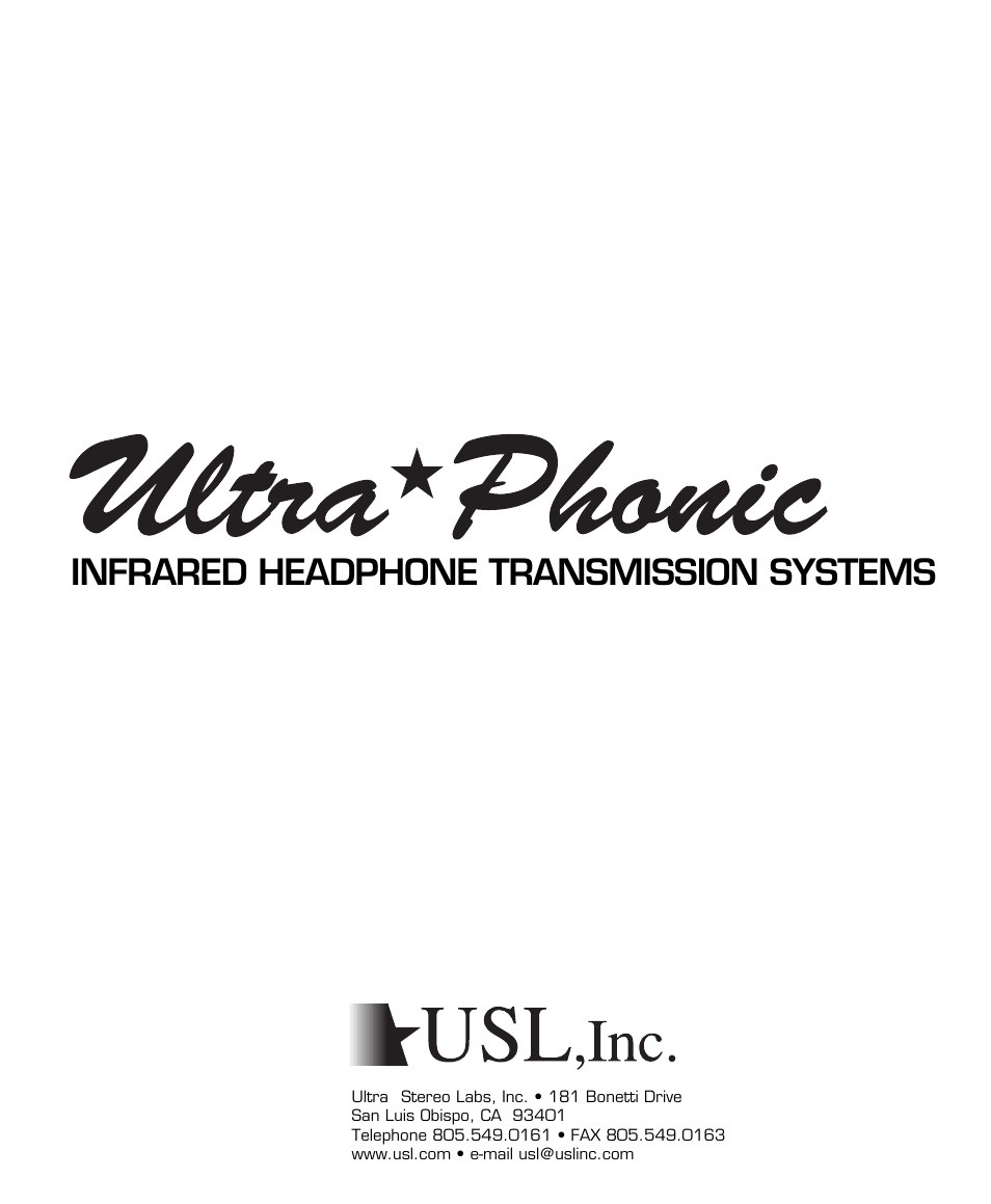 Infrared headphone transmission systems | USL UPC-2 User Manual | Page 12 / 12