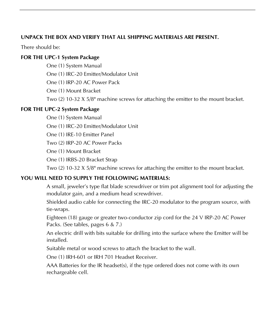 Upc-1/upc-2 installation | USL UPC-2 User Manual | Page 5 / 12