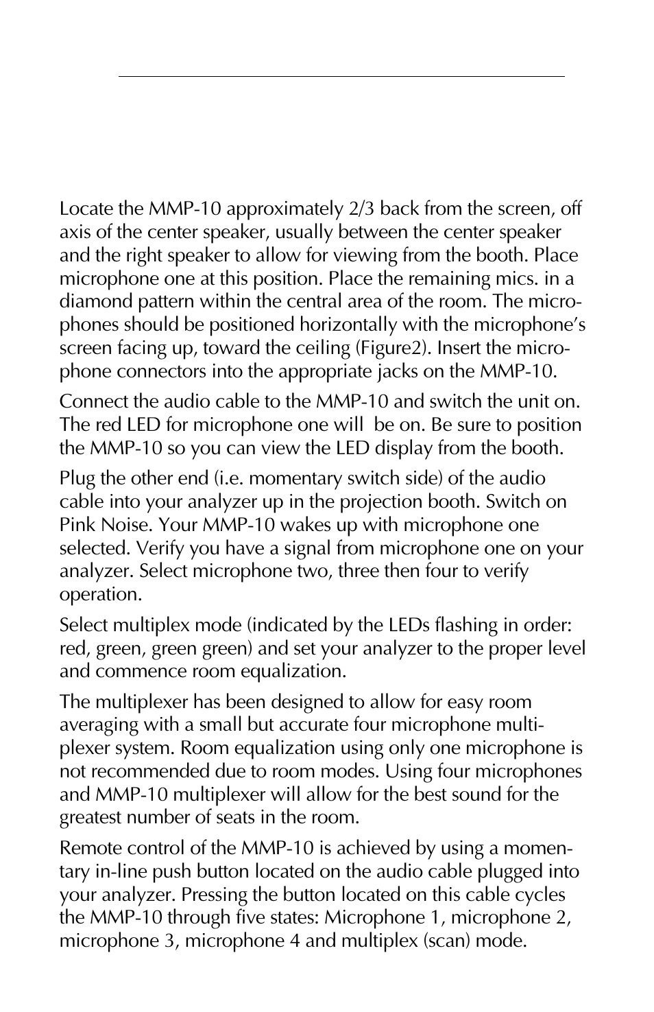 Setup procedure | USL MMP-10 User Manual | Page 7 / 12