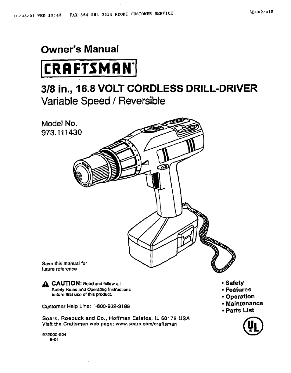 Craftsman 973.111430 User Manual | 14 pages