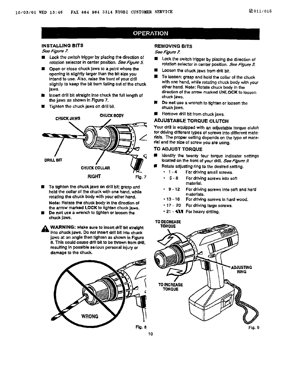 Operation | Craftsman 973.111430 User Manual | Page 10 / 14