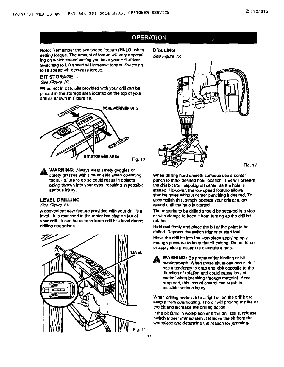 Operation | Craftsman 973.111430 User Manual | Page 11 / 14