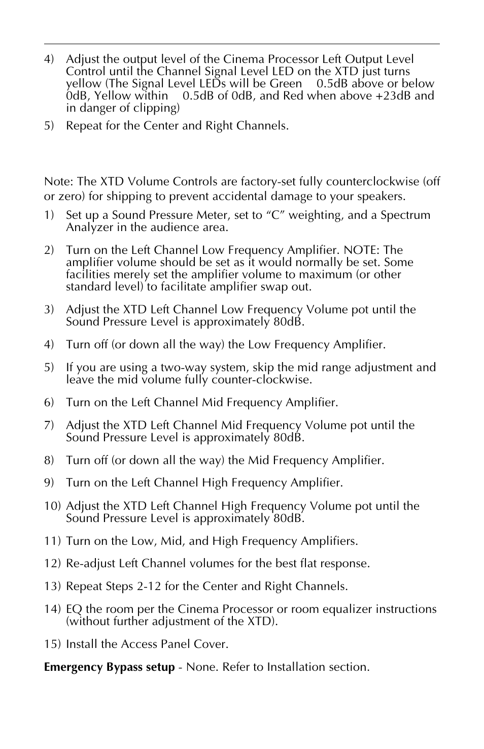 Setting output levels | USL XTD-33 User Manual | Page 20 / 24