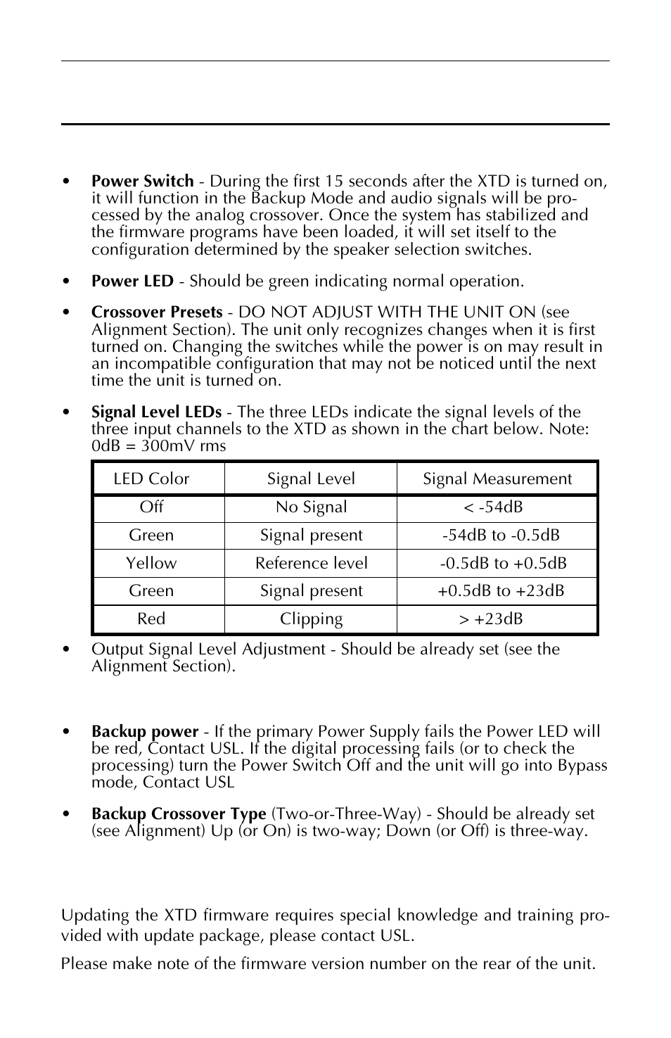 Operation | USL XTD-33 User Manual | Page 21 / 24