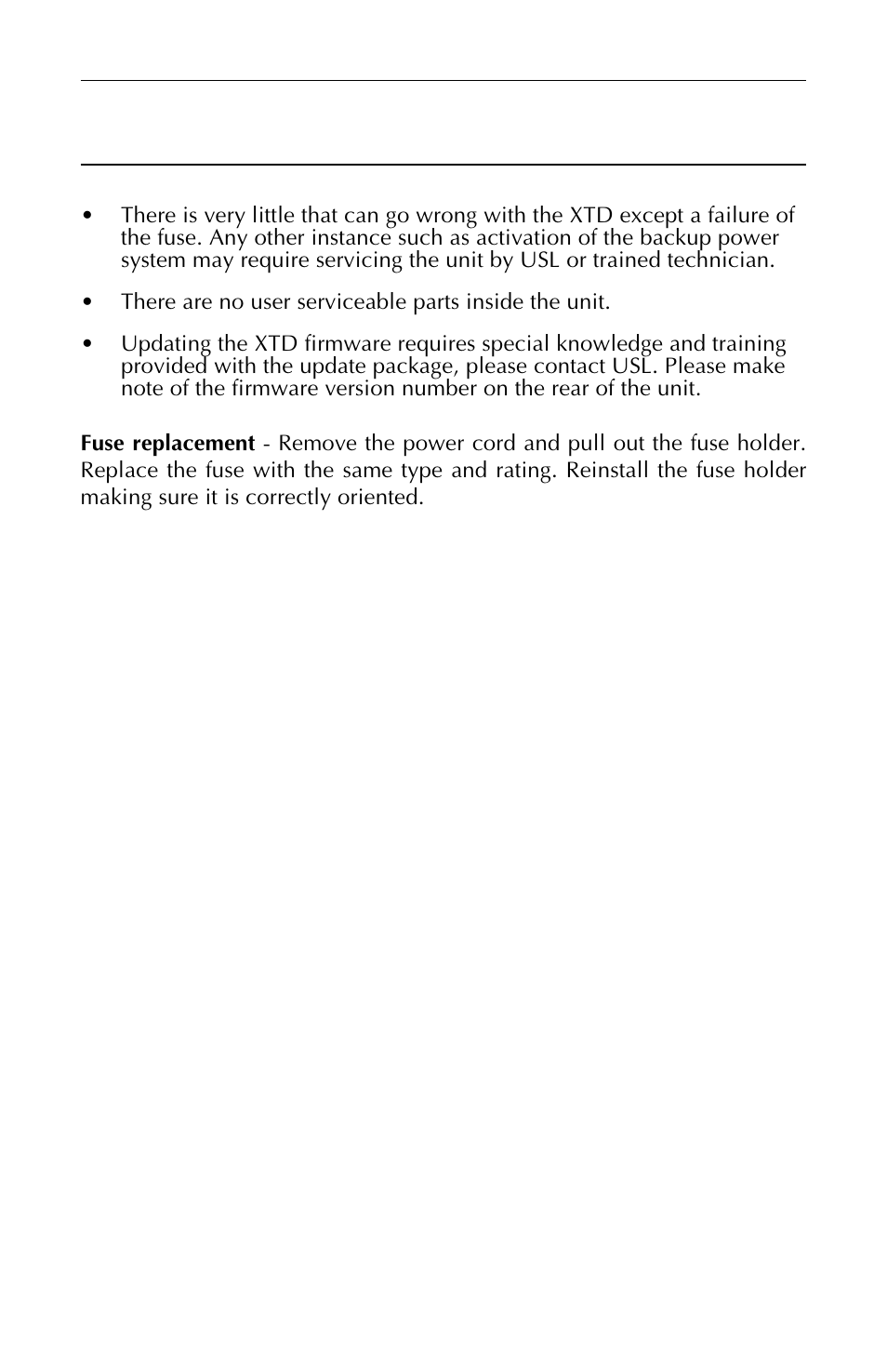 Trouble shooting | USL XTD-33 User Manual | Page 23 / 24