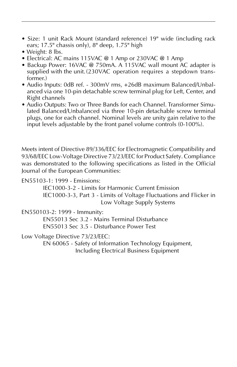 Technical specifications, Declaration of conformance, ce | USL XTD-33 User Manual | Page 7 / 24