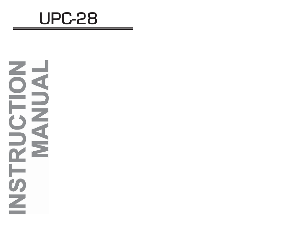 USL UPC-28 User Manual | 7 pages