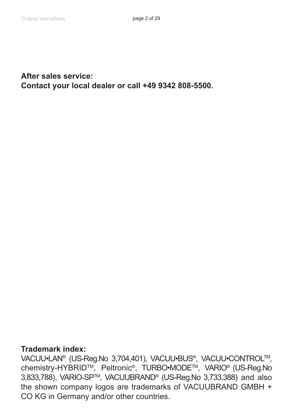 Vacuu•control, Chemistry-hybrid, Peltronic | Turbo•mode, Vario, Vacuubrand | VACUUBRAND 8-channel tip adapter with ejector User Manual | Page 2 / 29