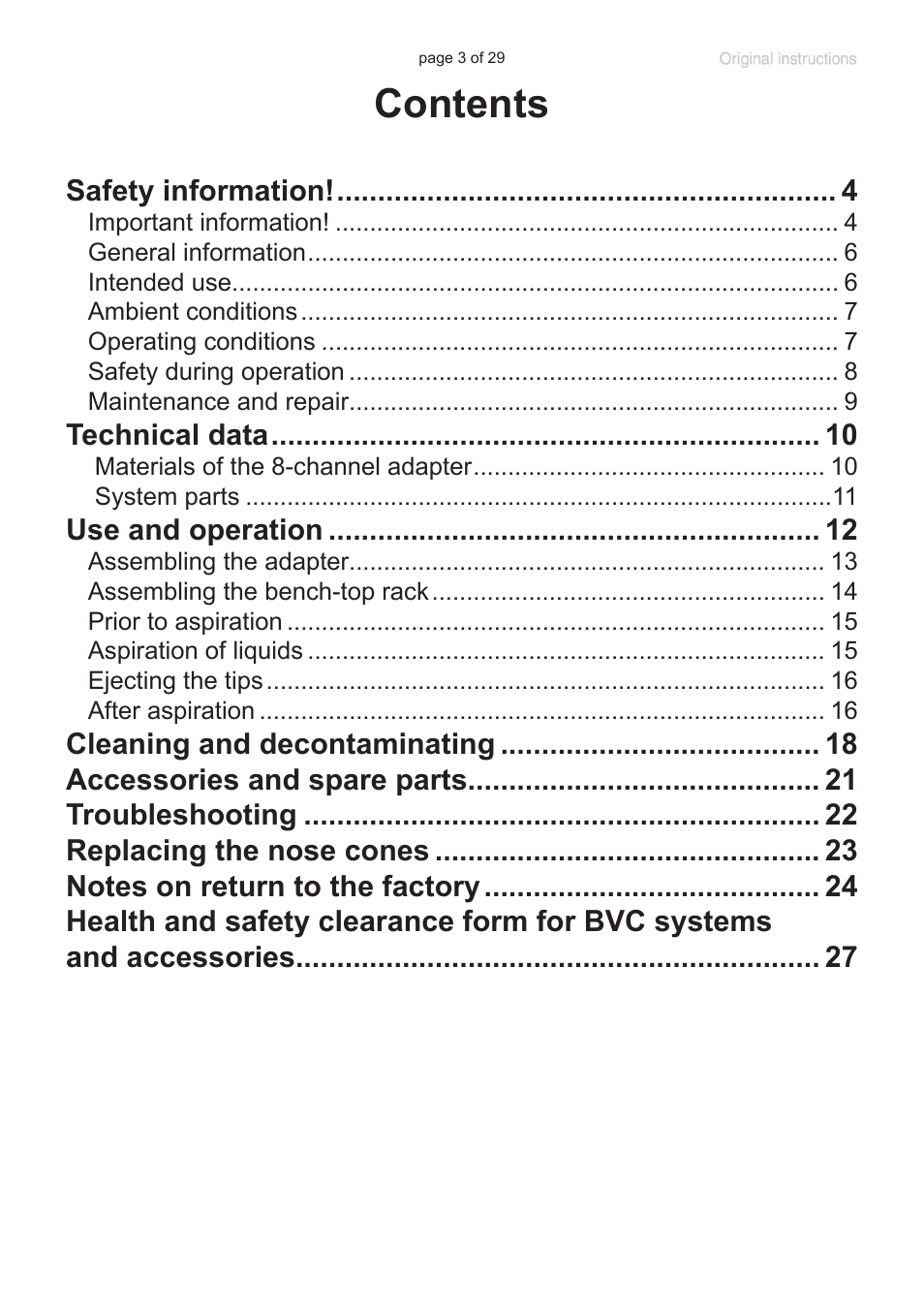 VACUUBRAND 8-channel tip adapter with ejector User Manual | Page 3 / 29