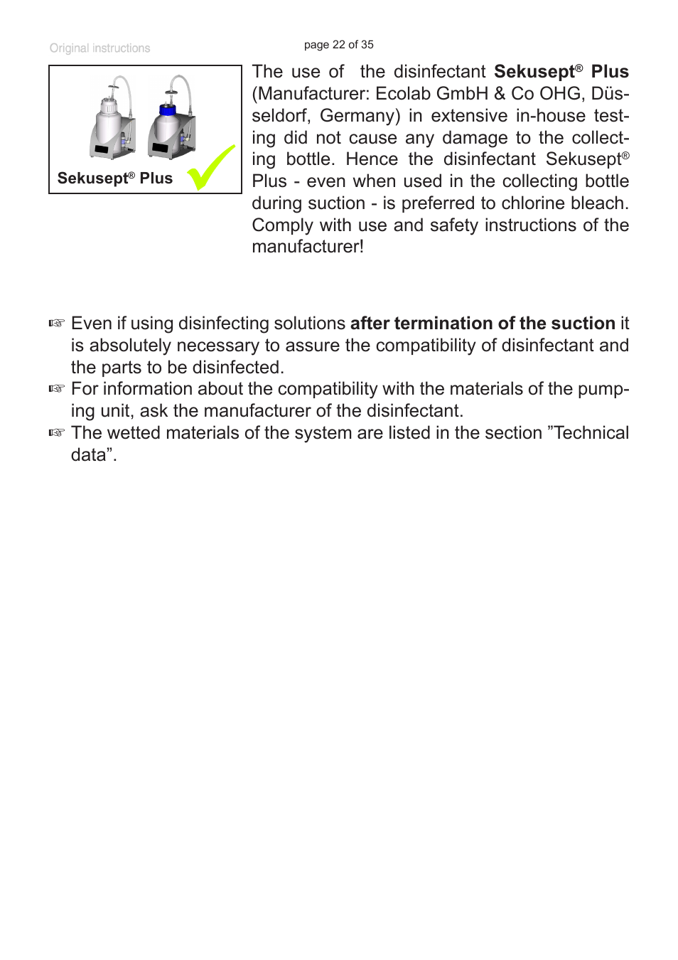 VACUUBRAND BVC basic G User Manual | Page 22 / 35