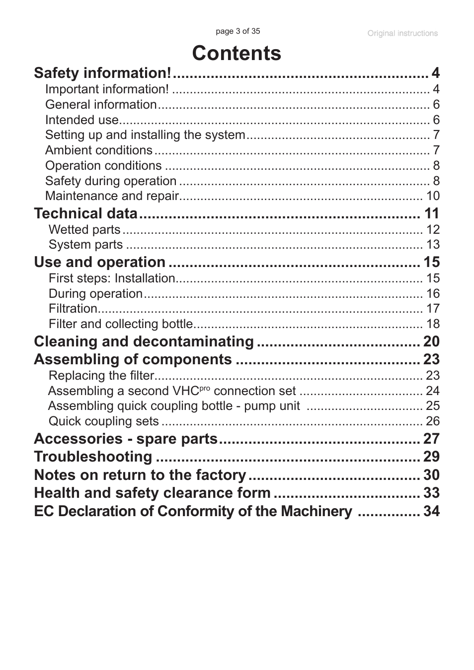 VACUUBRAND BVC basic G User Manual | Page 3 / 35